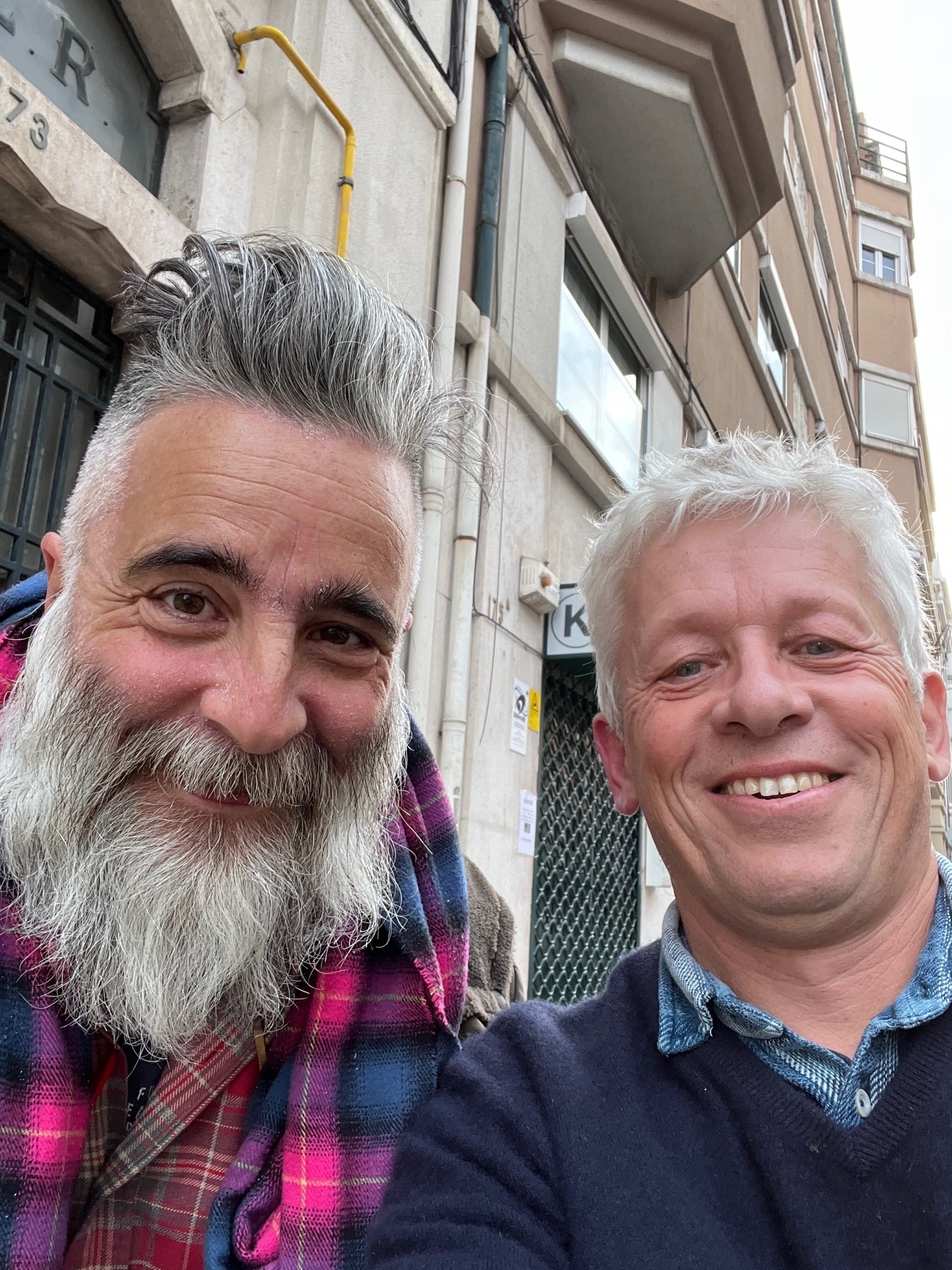 Maique and me meeting near to his apartment in Lisbon