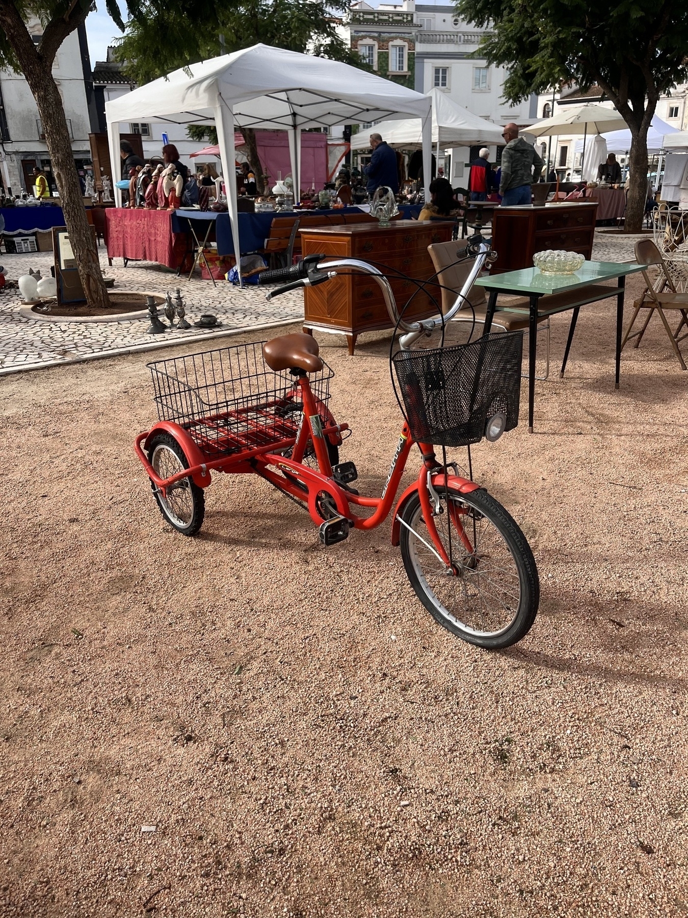 A red tricycle